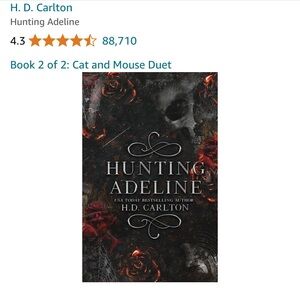 Hunting Adeline, book 2 of 2, by H. D. Carlton, paperback in perfect condition